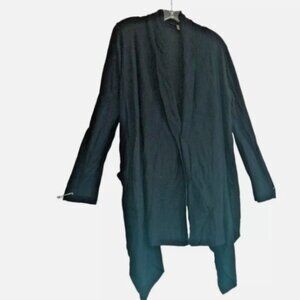 Sweater Open Front Cardigan/Shawl/Wrap Black Cashmere Blend Size 6 Gabi Lauton